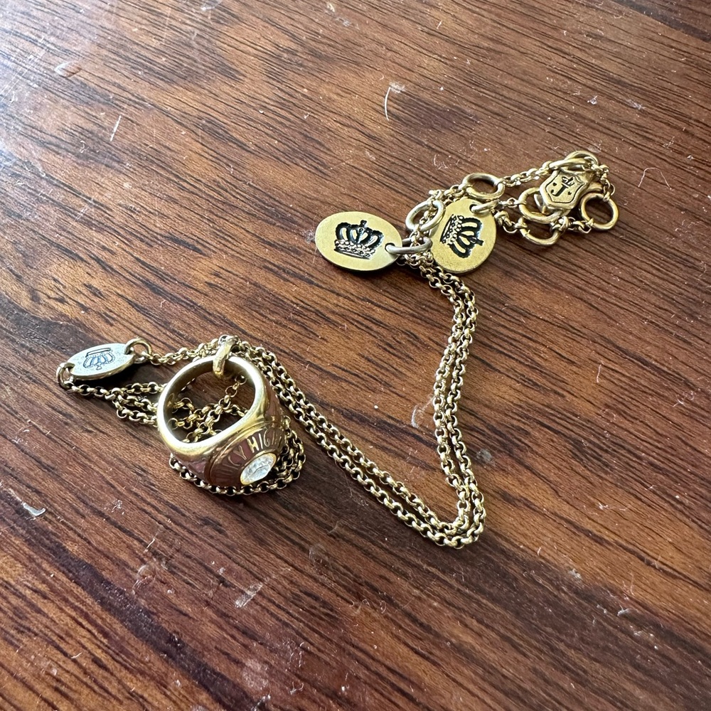 Juicy Couture Y2K Class Ring Necklace